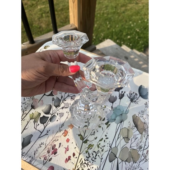 Lot Of 2 Villeroy Boch Lead Crystal Candle Holder - Picture 8 of 15